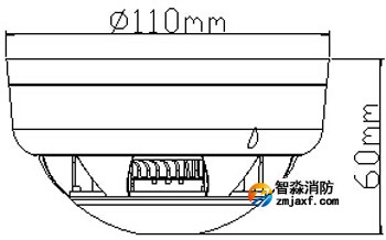 SHS-BK3D点型复合式感烟感温火灾探测器(继电器型)外形尺寸图