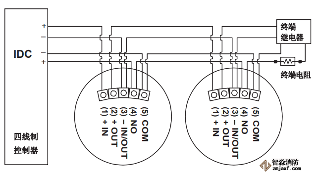 JTY-GD-2412/24E点型光电感烟火灾探测器布线图