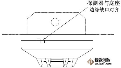 探测器、底座及预埋盒配合图
