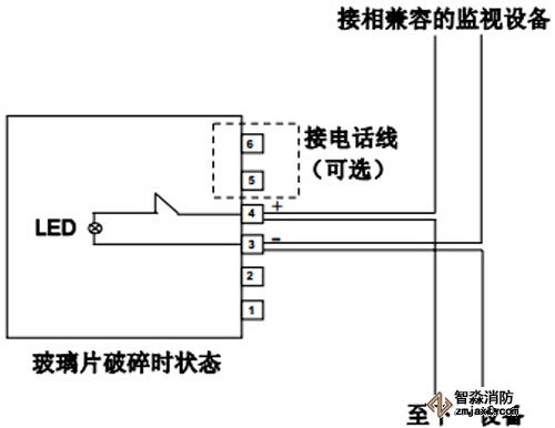 J-SAP-M-M500K/P手动报警按钮接线示意图